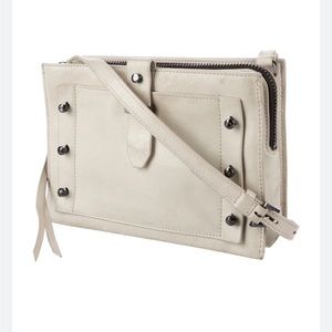 Botkier Warren City Studded Crossbody Purse Dove Gray with Gunmetal Hardware